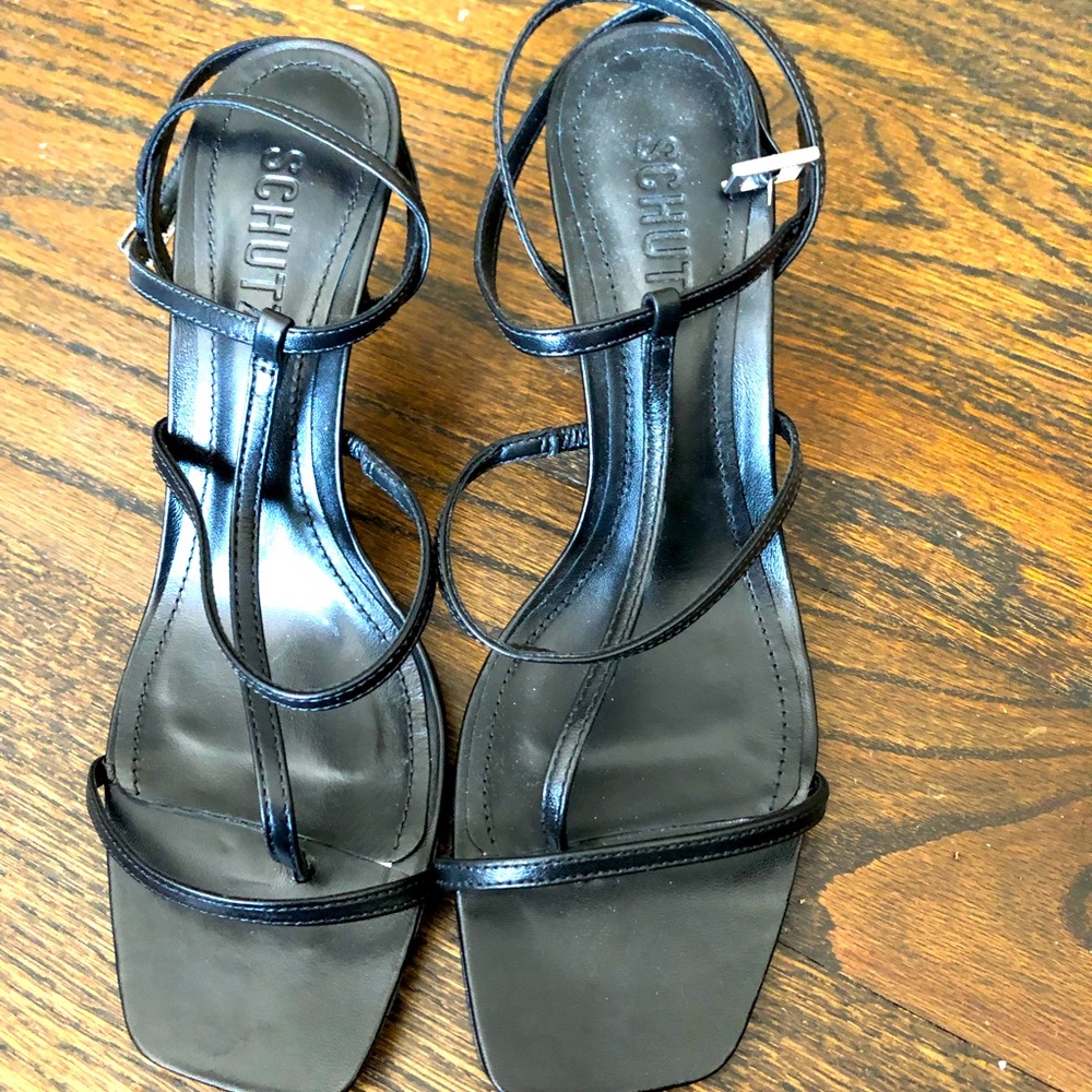 Schutz black sandals, size 7.5, worn once!